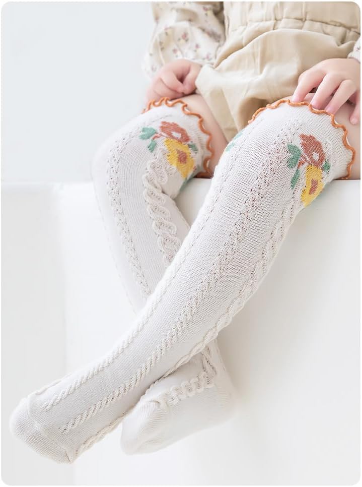 Adeimoo Baby Girls Knee High Socks Newborn Stocking Warm Cotton Stockings for Infants Toddlers - Image 2